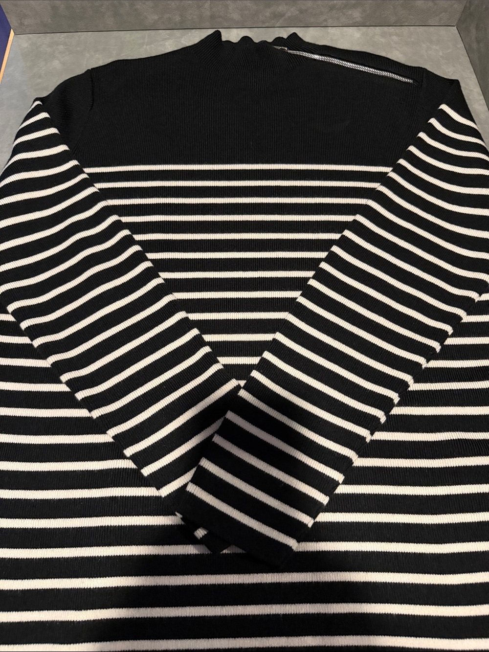 Karl Lagerfeld Black Ribbed Knit Top